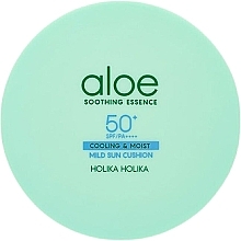 Fragrances, Perfumes, Cosmetics Face Cushion with Sun Protection - Holika Holika Aloe Mild Sun Cushion SPF 50+ PA++++