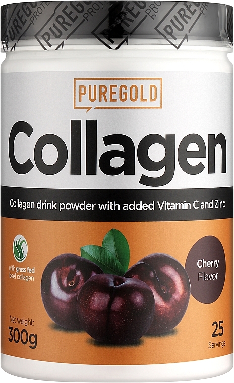 Collagen with Vitamin C & Zinc, cherry - PureGold Collagen Marha — photo N1