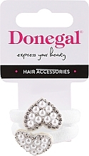 Fragrances, Perfumes, Cosmetics Hair Ties, FA-5739, white, hearts - Donegal