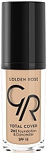 Fragrances, Perfumes, Cosmetics Foundation & Concealer - Golden Rose Total Cover 2in1 Foundation & Concealer