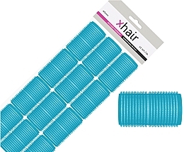Soft Velcro Curlers, d40 mm, turquoise, 12 pieces - Xhair — photo N1