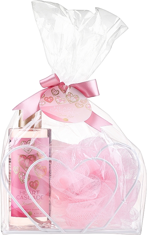 Set - Accentra Heart Cascade Magnolia Dream Gift Set (sh/gel/200ml + washcloth/1pcs) — photo N1