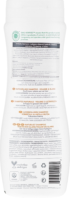 Volume & Shine Shampoo - Attitude Super Leaves Shampoo Volume & Shine Soy Protein & Cranberries — photo N2