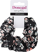 Fragrances, Perfumes, Cosmetics Hair Tie, FA-5608, black with flowers - Donegal