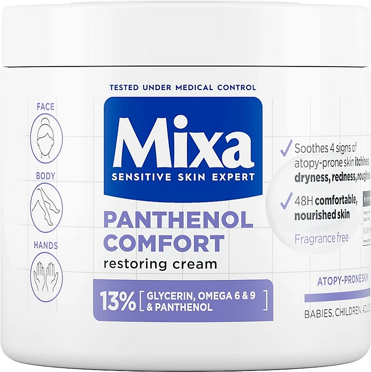 Face, Body & Hand Cream - Mixa Panthenol Comfort Restoring Cream — photo N1