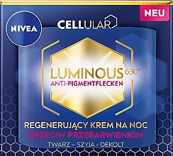 Anti-Pigmentation Night Face Cream - Nivea Cellular Luminous 630 — photo N1