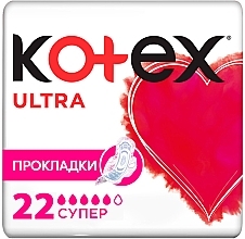 Fragrances, Perfumes, Cosmetics Sanitary Pads, 22 pcs - Kotex Ultra Super Quadro