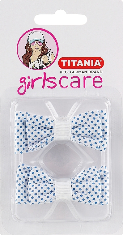 Terry Hair Tie, white, 6 cm, 2 pcs - Titania — photo N1