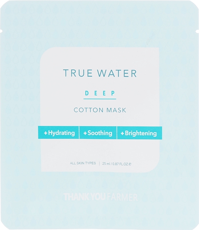 Moisturizing Sheet Mask - Thank You Farmer True Water Deep Cotton Mask — photo N2