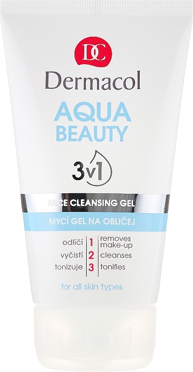 Facial Washing Gel - Dermacol Aqua Beauty 3-in-1 Face Cleansing Gel — photo N1