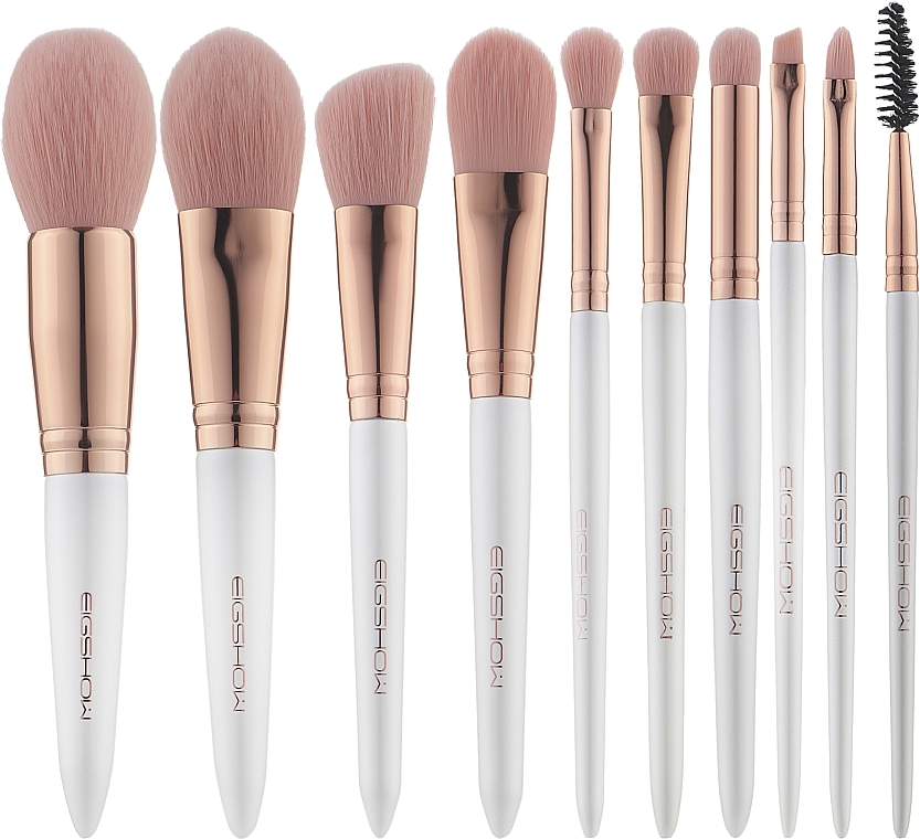 Makeup Brush Set, 10 pcs - Eigshow Beauty Rose Gold Brush Kit — photo N1