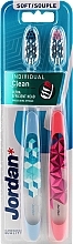 Fragrances, Perfumes, Cosmetics Soft Toothbrush, pink + blue - Jordan Individual Clean Soft