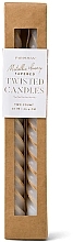 Decorative Candle Set, white - Paddywax Cypress & Fir Metallic Ivory Twisted Taper Candles — photo N1