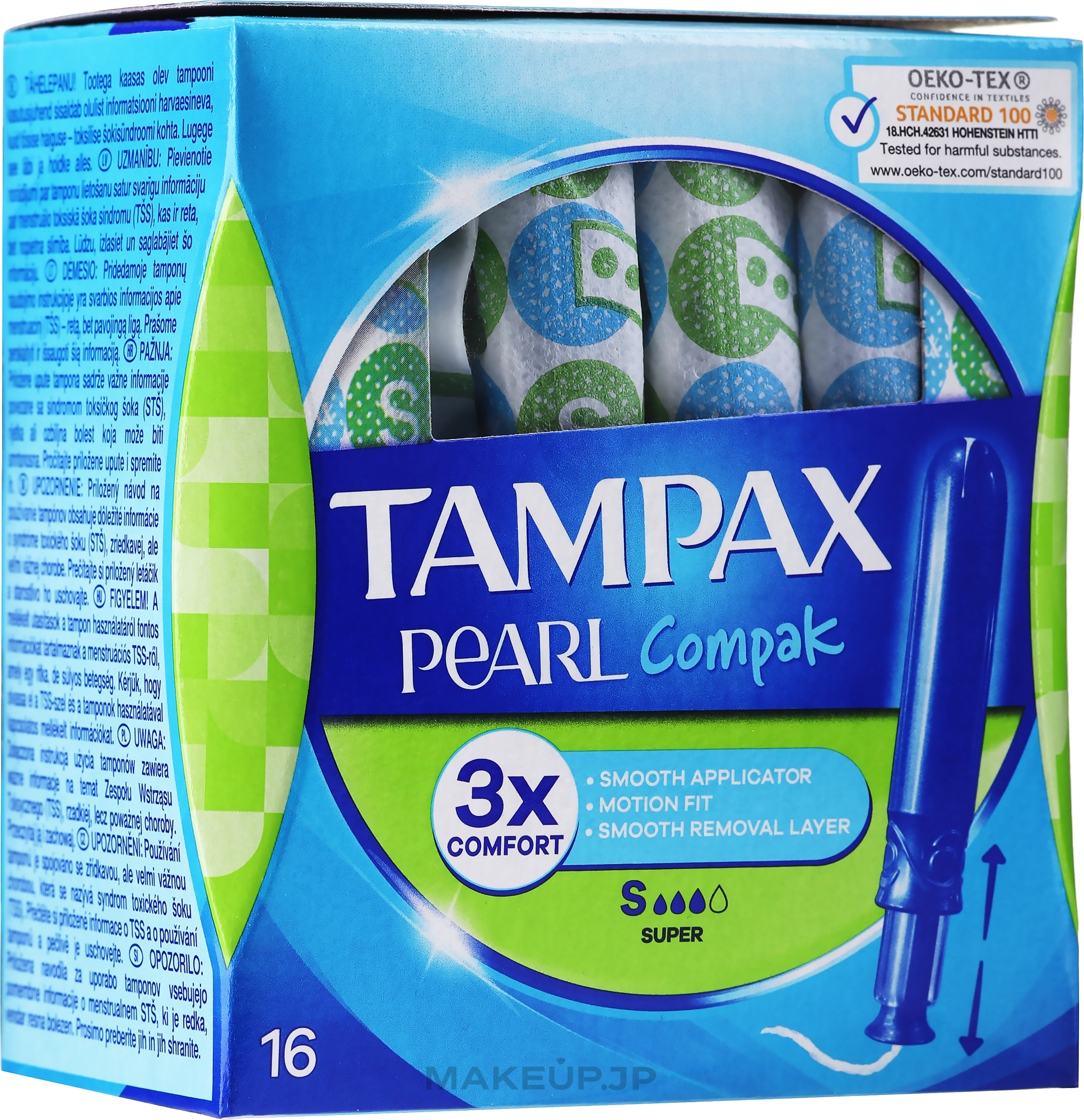 Tampons with Applicator, 16 pcs - Tampax Compak Pearl Super — photo 16 pcs.