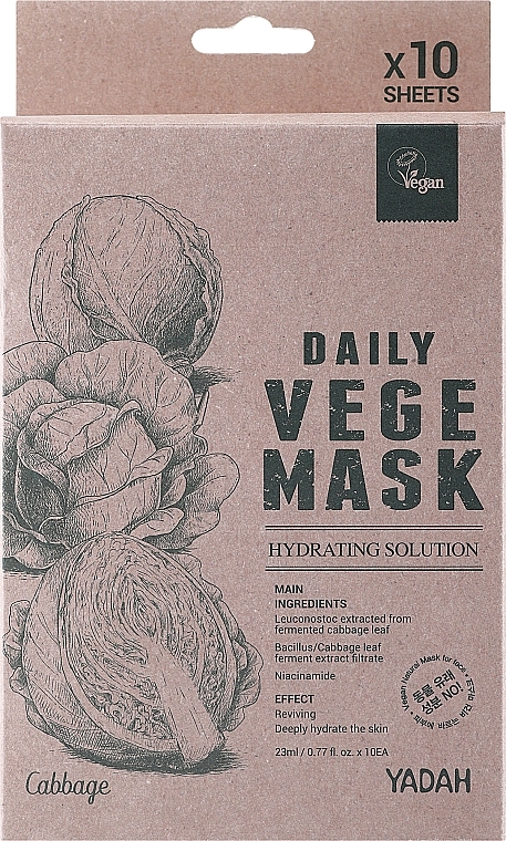 Cabbage Sheet Mask - Yadah Daily Vege Mask Cabbage — photo N2