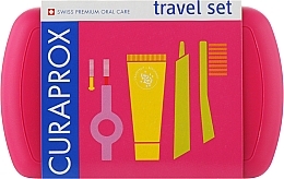 Travel Set, pink - Curaprox Be You (tbr/1szt + paste/10ml + 2xbrush/1szt + acc + bag) — photo N1