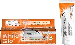 Set with Orange Toothbrush - White Glo Curcumin & Turmeric Whitening (toothpaste/150 g + toothbrush) — photo N2