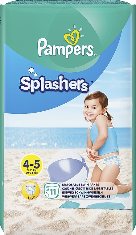 Swim Shorts, size 4-5 (9-15 kg), 11 pcs - Pampers Splashers — photo N2