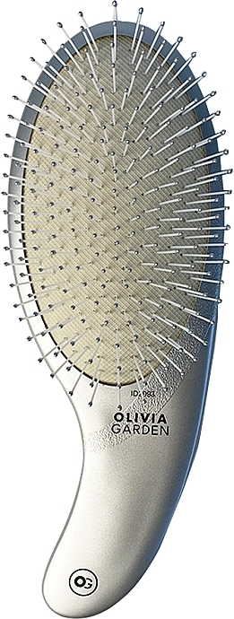 Hair Brush - Olivia Garden Expert Care Nylon Bristles Silver — photo N1