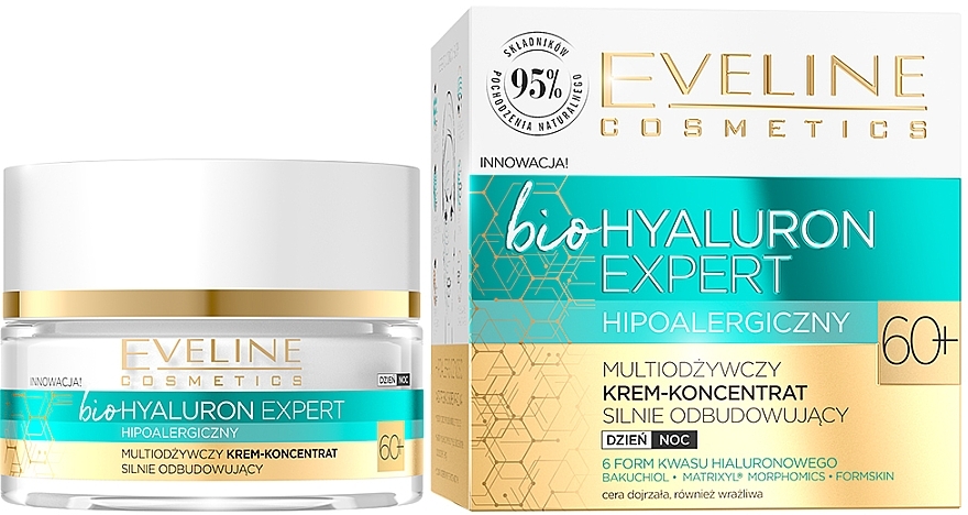 Ultra-Moisturizing Day & Night Cream-Concentrate - Eveline Cosmetics BioHyaluron Expert 60+ — photo N1