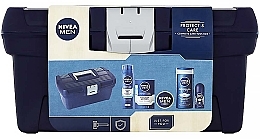 Fragrances, Perfumes, Cosmetics Set - Nivea Men Protect & Care (sh/gel/250ml + ash/lot/100ml + deo/50ml + cr/150ml + shaving/gel/200ml + bag)