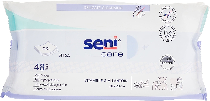 Skin Care Wet Wipes - Seni Care Delicate Cleansing Wet Wipes — photo N2