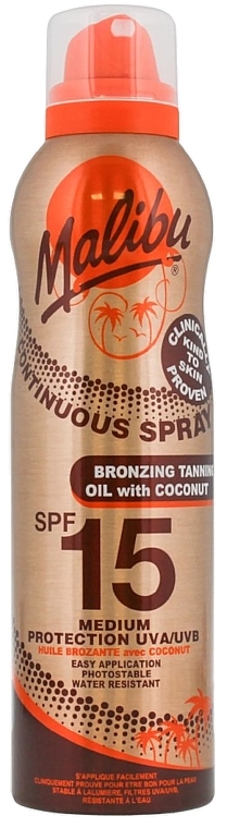 タンニング オイル スプレー - Malibu Continuous Bronzing Tanning Oil Coconut SPF 15 — photo N1