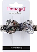 Fragrances, Perfumes, Cosmetics Hair Clip, FA-5751, grey heart-shaped bow - Donegal