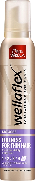 Ultra Strong Hold Thin Hair Styling Foam - Wella Wellaflex  — photo N1