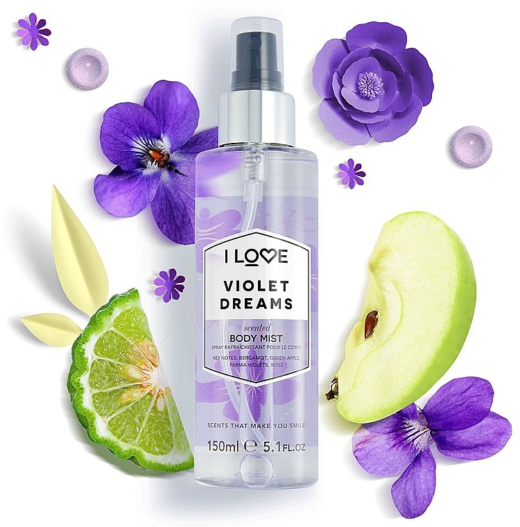 Refreshing Body Spray 'Violet Dreams' - I Love Violet Dreams Body Mist — photo N2