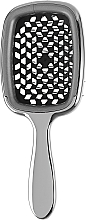 Silver-Black Hair Brush - Janeke Superbrush Limited Silver — photo N2