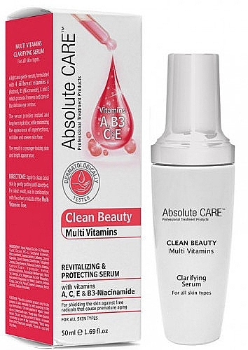 Face Serum - Absolute Care Clean Beauty Multi Vitamins Revitalizing Protective Serum — photo N1