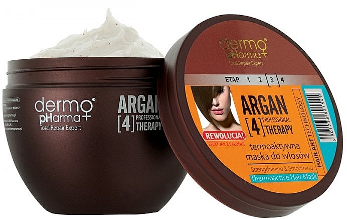 Thermo Active Hair Mask - Dermo Pharma Argan Professional 4 Therapy Strengthening & Smoothing Mask — photo N1