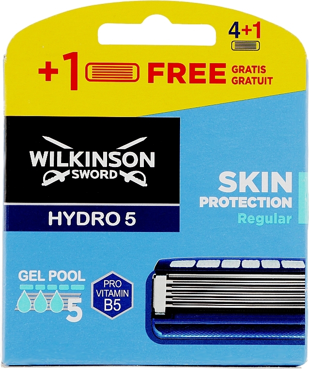 Blade Refill Set, 5 pcs - Wilkinson Sword Hydro 5 Skin Protection Regular Pro Vitamin B5 — photo N1