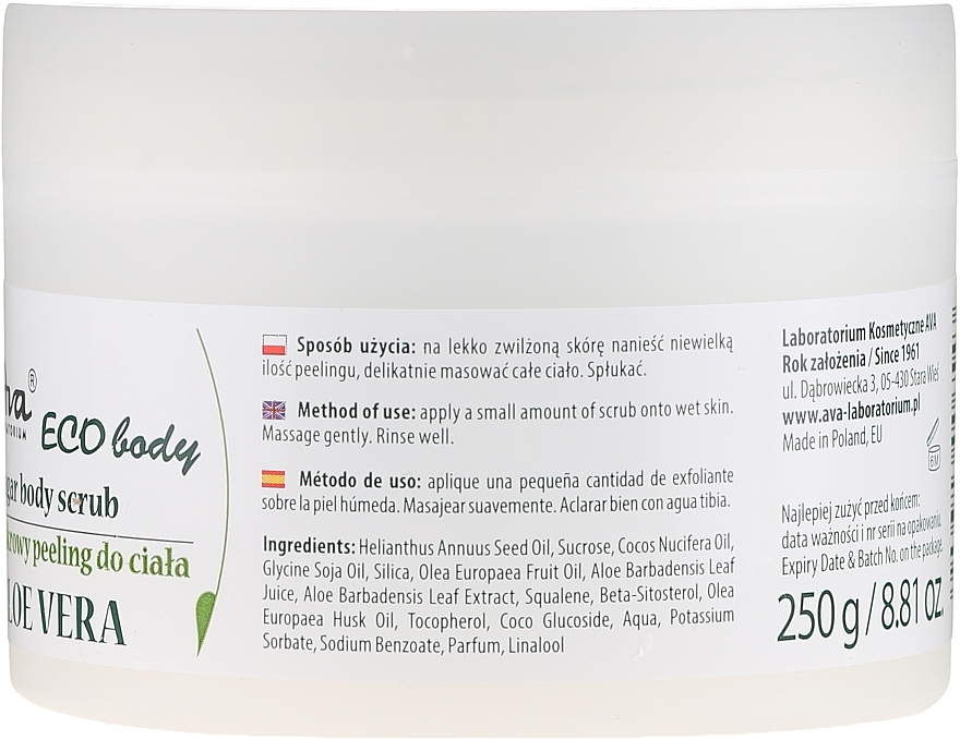 Body Scrub 'Aloe Vera' - Ava Laboratorium Eco Body Natural Sugar Scrub Aloe Vera — photo N3