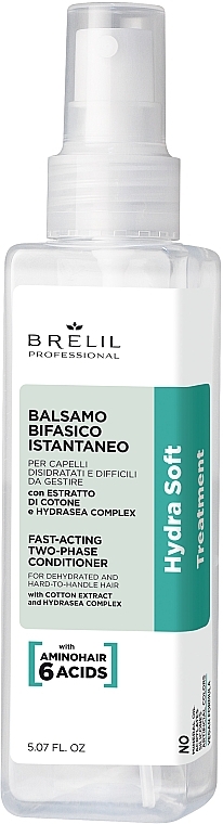 Fast Action Two-Phase Hair Conditioner - Brelil Hydra Soft Treatment Fast-Acting Two-Phase Conditioner — photo N1