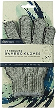 Natural Charcoal Massage and Peeling Gloves - Hydrea London Carbonized Exfoliating Bamboo Shower Gloves — photo N2