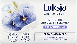 Fragrances, Perfumes, Cosmetics Linseed & Rice Milk Cream Soap - Luksja Creamy & Soft Hydrating Linseed & Rice Milk Caring Bar Soap
