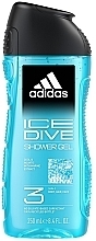 Shower Gel - Adidas Ice Dive Body, Hair and Face Shower Gel — photo N1