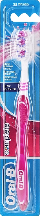 Soft Toothbrush, pink - Oral-B Complete Clean&Sensitive Soft Toothbrush — photo N1