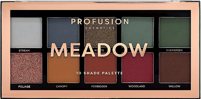 Eyeshadow Palette - Profusion Cosmetics Meadow 10 Shades Eyeshadow Palette — photo N1