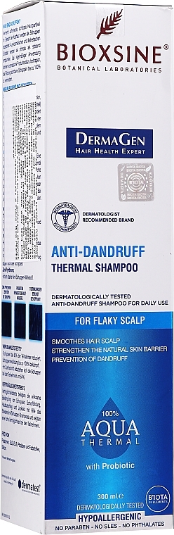 Anti-Dandruff Thermal Shampoo - Biota Bioxsine DermaGen Aqua Thermal Anti-Dandruff Thermal Shampoo — photo N1
