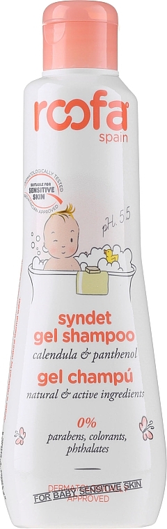 Baby Gel-Shampoo with Calendula & Panthenol (Sulfate-Free) - Roofa Calendula & Panthenol Syndet Gel Shampoo — photo N1