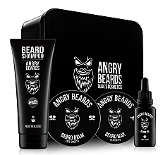 Set - Angry Beards Saloon (beard/sham/250ml + b/oil/30ml + b/balm/50ml + b/wax/30ml) — photo N1