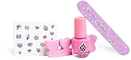 Nail Set - Martinelia Unique Girl Nail Art Kit (n/polish/4 ml + toe/separ/1 pcs + n/file/1 pcs + n/stickers) — photo N1