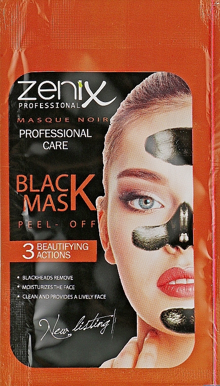 Peel Off Mask with Activated Charcoal - Zenix Peel Off Mask Black — photo N2