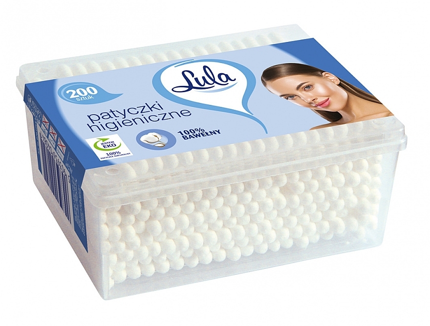 Cotton Buds, rectangular, 200 pcs - LULA BIO — photo N1