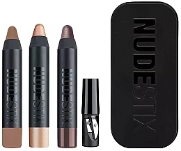 セット - Nudestix Bright Nude Eyes Mini Kit (eye/pencil/3x2.5g) — photo N1