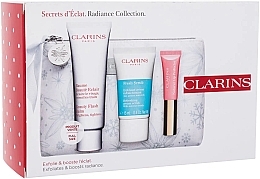 Fragrances, Perfumes, Cosmetics Face Care Set - Clarins Radiance Collection (balm/50ml + scrub/15ml + l/balm/5ml + pouch)