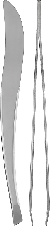 Professional Slanted Tweezers P-02, steel - Beauty LUXURY — photo N1